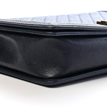 Chanel Caviar Quilted Large Boy Flap Blue 8 of 10