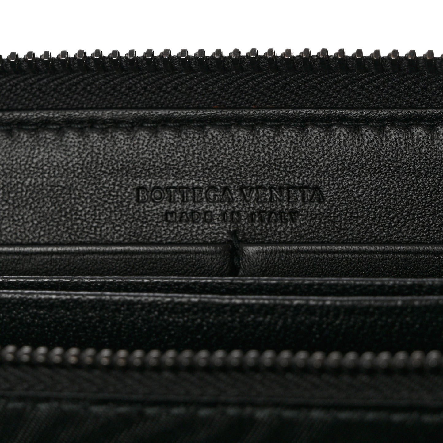 Nappa Intrecciato Zip Around Wallet Black