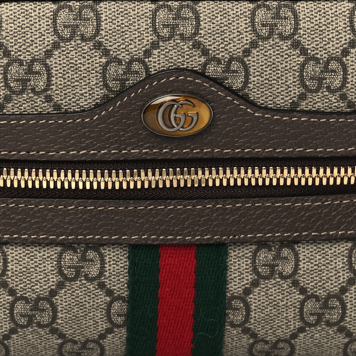 GG Supreme Monogram Web Small Ophidia Belt Bag 65 26 Dark Brown
