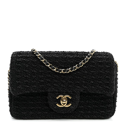 Chanel Woven Fabric Mini Rectangular Flap Black 1 of 9