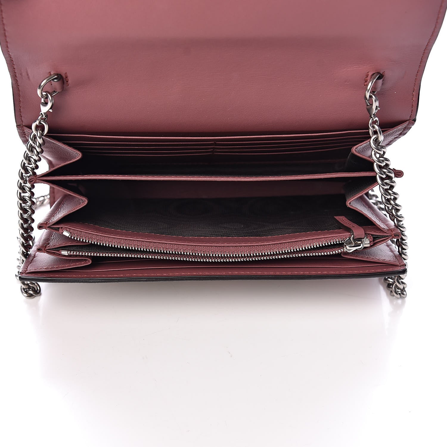 Gucci GG Supreme Monogram Blooms Mini Dionysus Chain Wallet Beige Multicolor Dry Rose 5 of 10