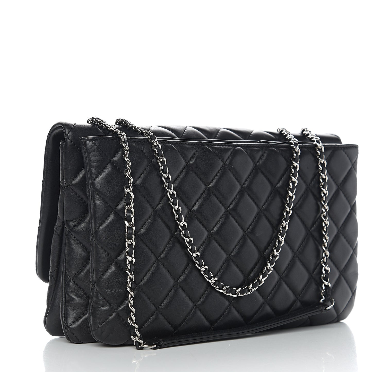 Calfskin Quilted Tender Touch Flap Bag Black