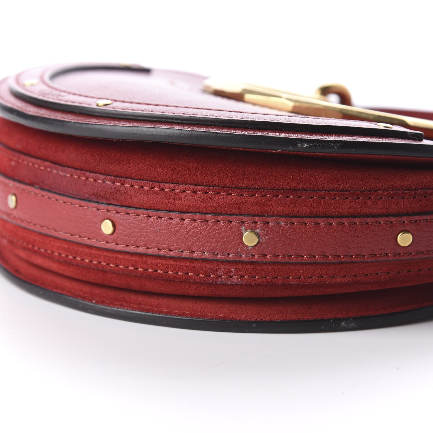 Chloe Shiny Goatskin Smooth Calfskin Suede Small Pixie Bag Dahlia Red 6 of 9