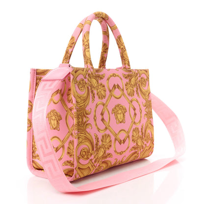 Versace Canvas Baroque Print Medusa Small Tote Pink 3 of 13