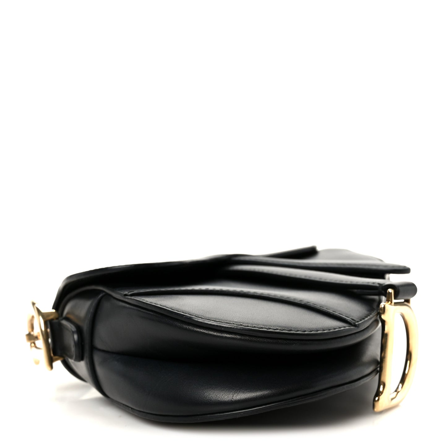 Supple Calfskin Mini Saddle Bag Black