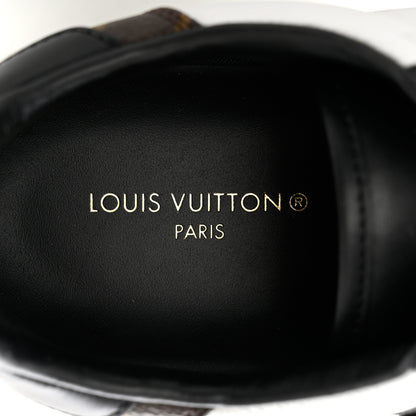 Louis Vuitton Calfskin Monogram Mens Rivoli Sneakers 9 White Black 7 of 8