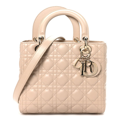 Christian Dior Lambskin Cannage Medium Lady Dior Powder Beige 1 of 9
