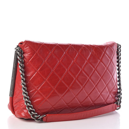 Chanel Glazed Calfskin Hobo Red 3 of 10