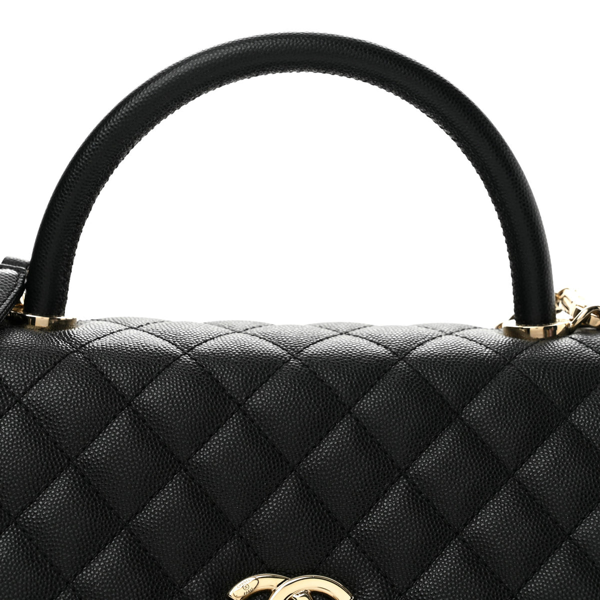 Chanel Caviar Quilted Small Coco Handle Flap Black 8 of 14