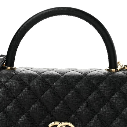 Chanel Caviar Quilted Small Coco Handle Flap Black 8 of 14