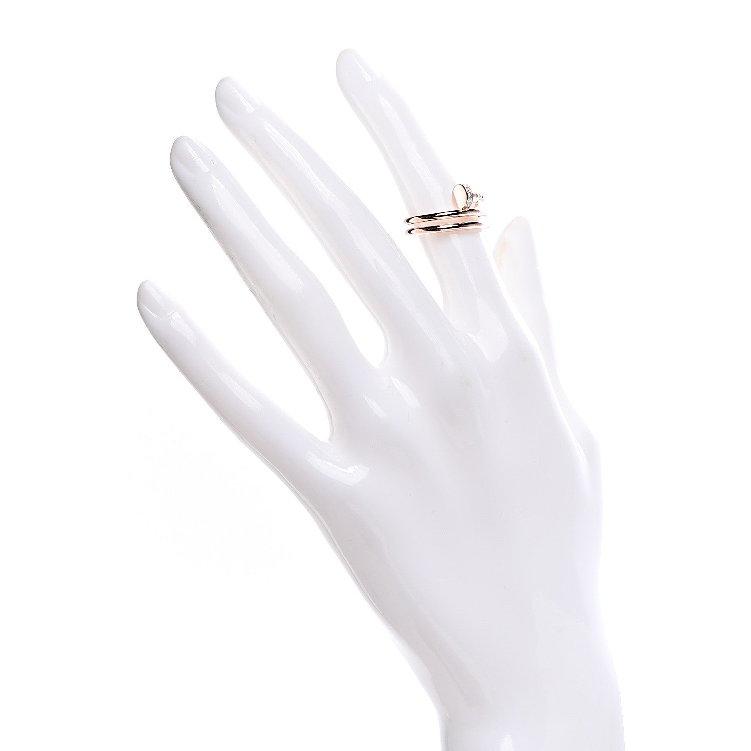 Cartier 18K Pink Gold Diamond Double Juste Un Clou Ring 51 5.75 2 of 7