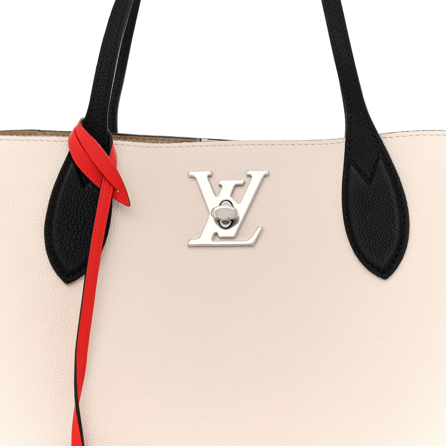 Louis Vuitton Calfskin Lockme Go Tote Kabuki Red Quartz Black 8 of 12