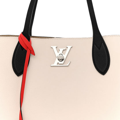 Louis Vuitton Calfskin Lockme Go Tote Kabuki Red Quartz Black 8 of 12
