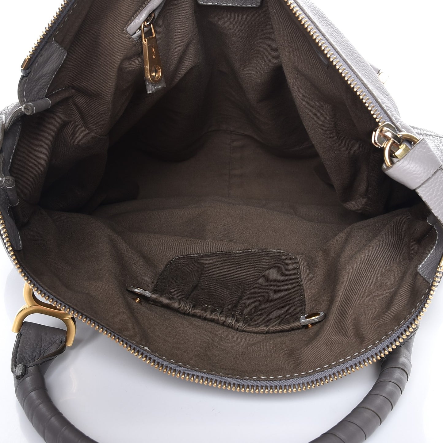 Calfskin Large Marcie Satchel Cashmere Grey