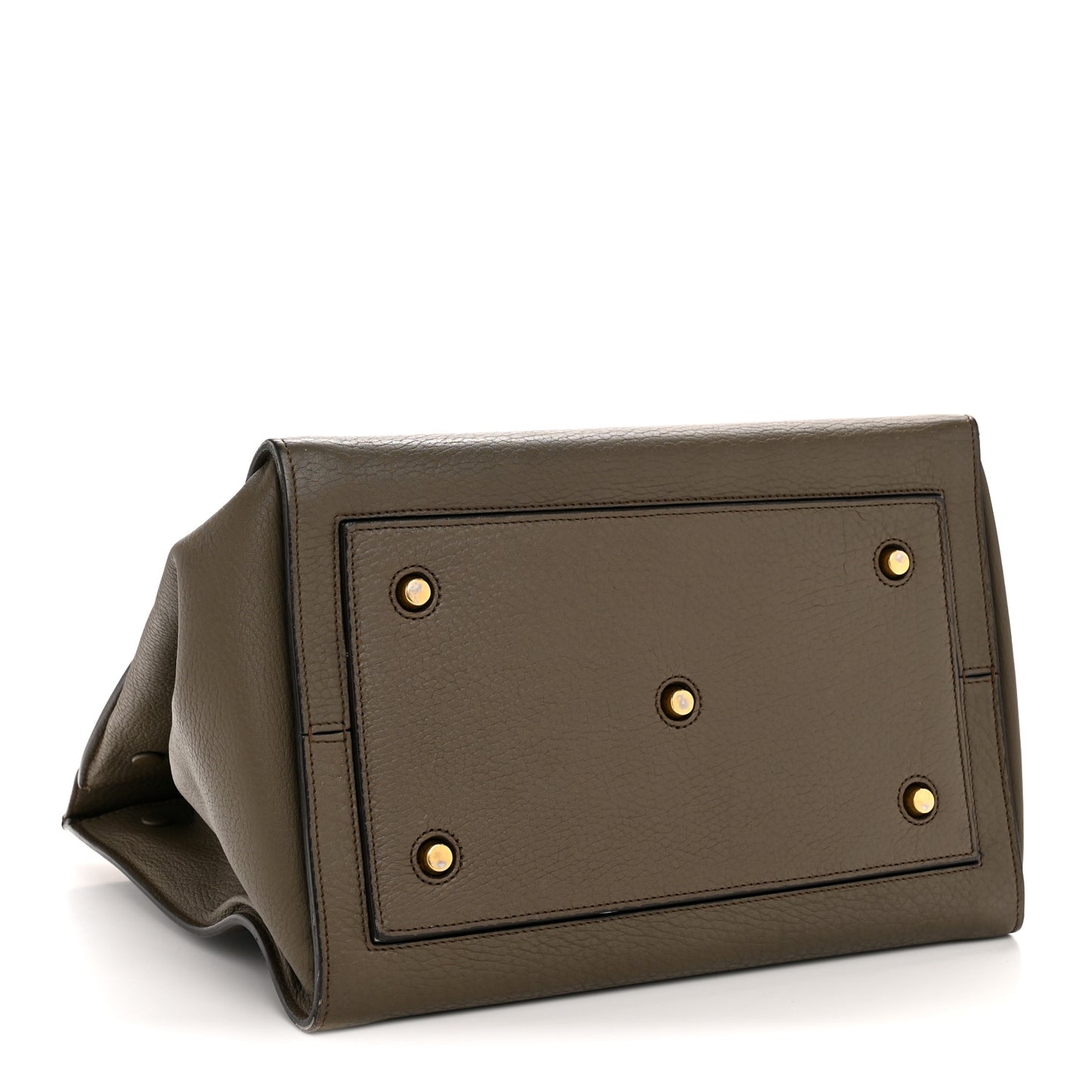 Crisped Calfskin Large Tie Knot Tote Dark Khaki