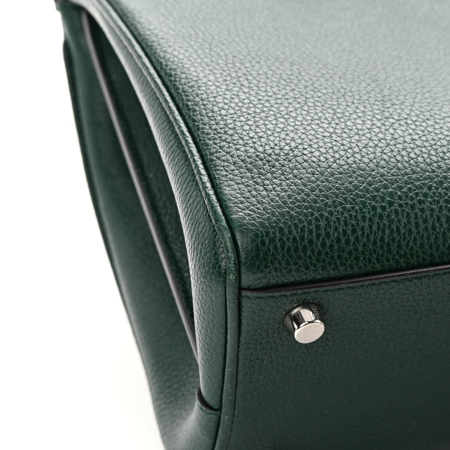 Grainy Calfskin Small Zumi Top Handle Bag Vintage Green