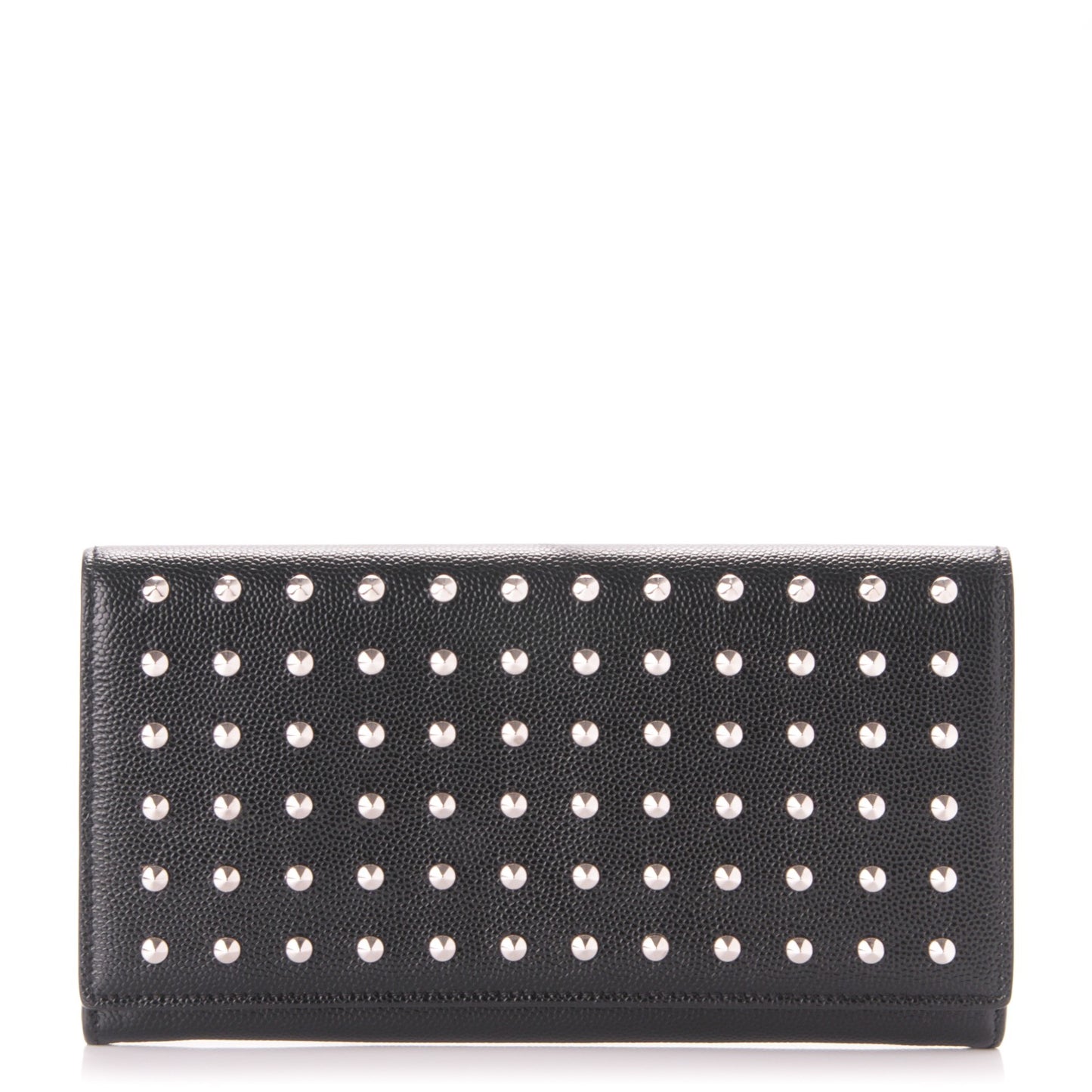 Grain De Poudre Studded Classic Marquage Flap Wallet Black