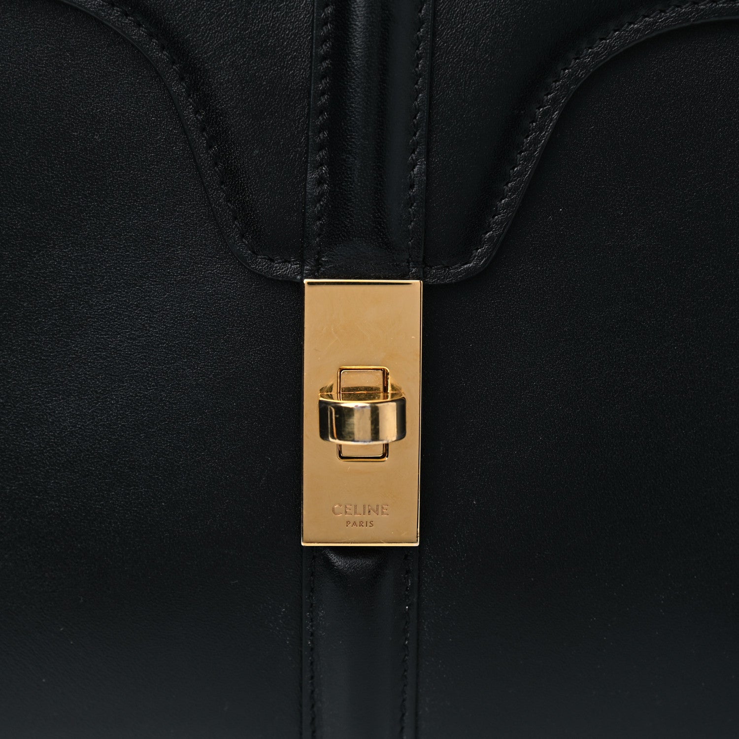 Celine Satinated Calfskin Small 16 Top Handle Bag Black 11 of 11