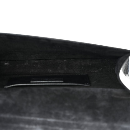 Saint Laurent Calfskin Crocodile Embossed Classic Monogram Tassel Clutch Black 5 of 10