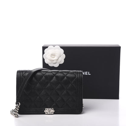 Chanel Caviar Quilted Boy Wallet On Chain WOC Black 13 of 13