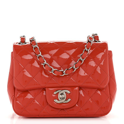 Chanel Patent Quilted Mini Square Flap Orange 1 of 12