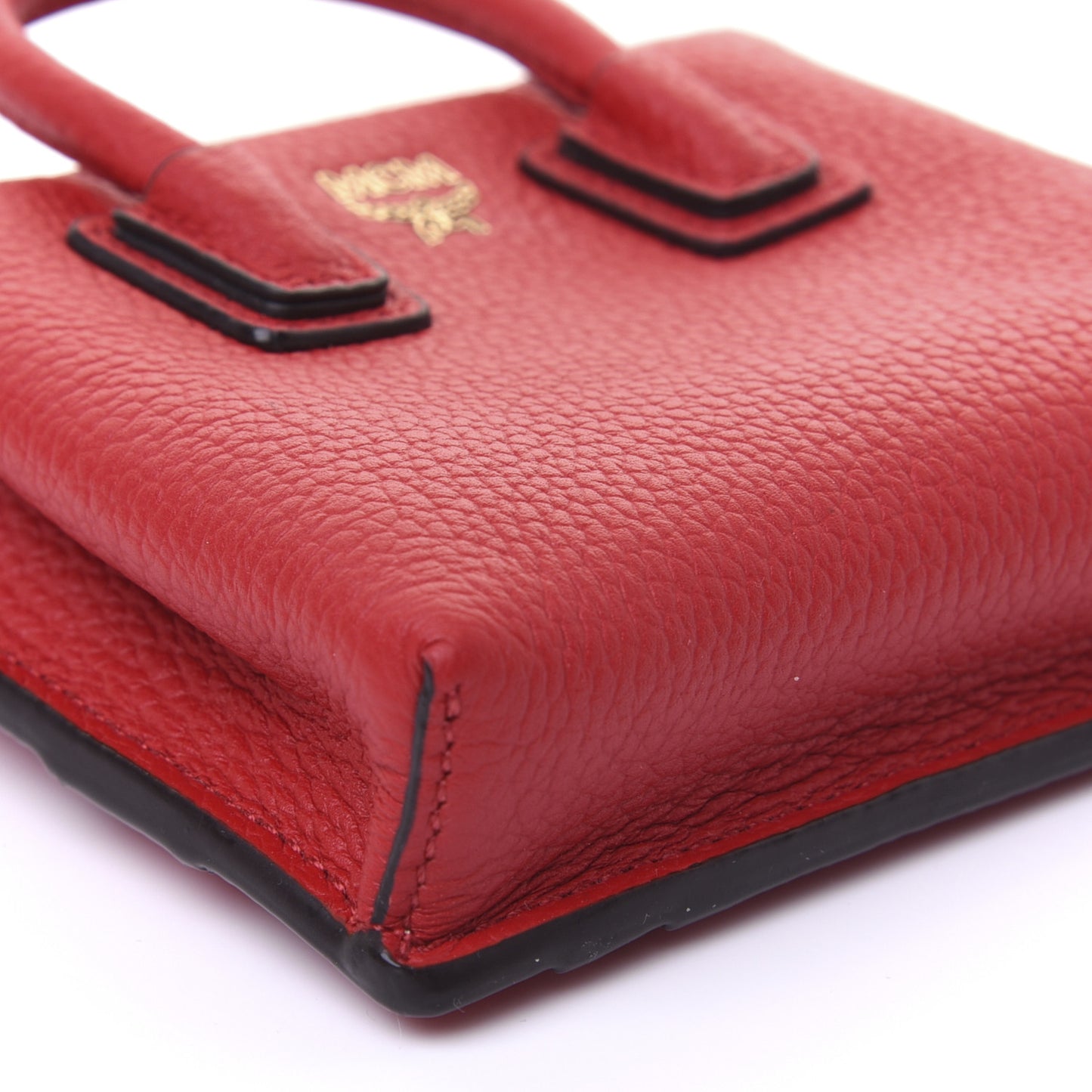 Grained Calfskin Mini Milla Handbag Card Case Ruby Red