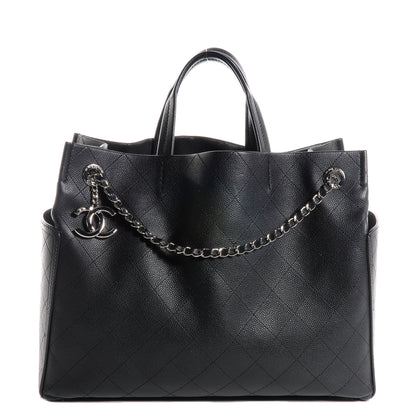 Chanel Grained Calfskin CC Pocket Tote Black 1 of 8