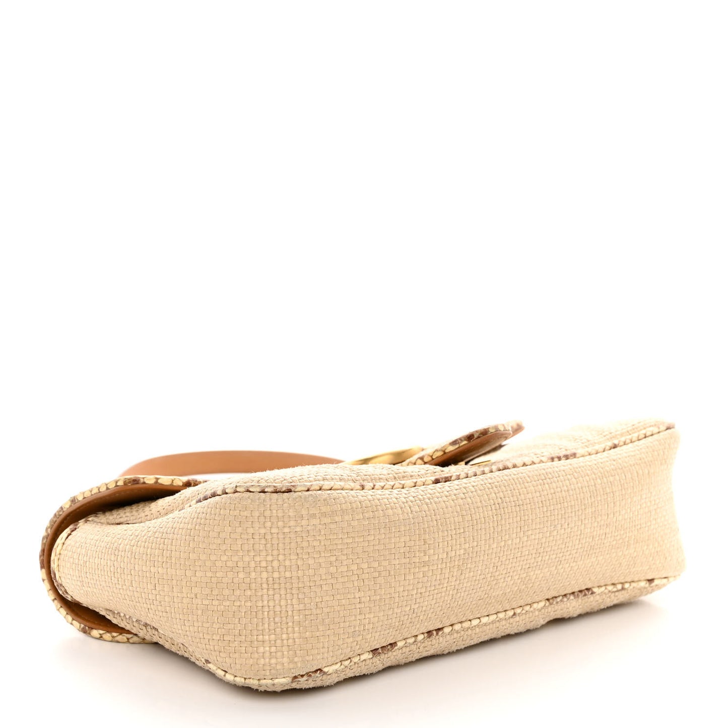 Raffia Elaphe Matelasse Small GG Marmont Shoulder Bag Natural Cream Brown