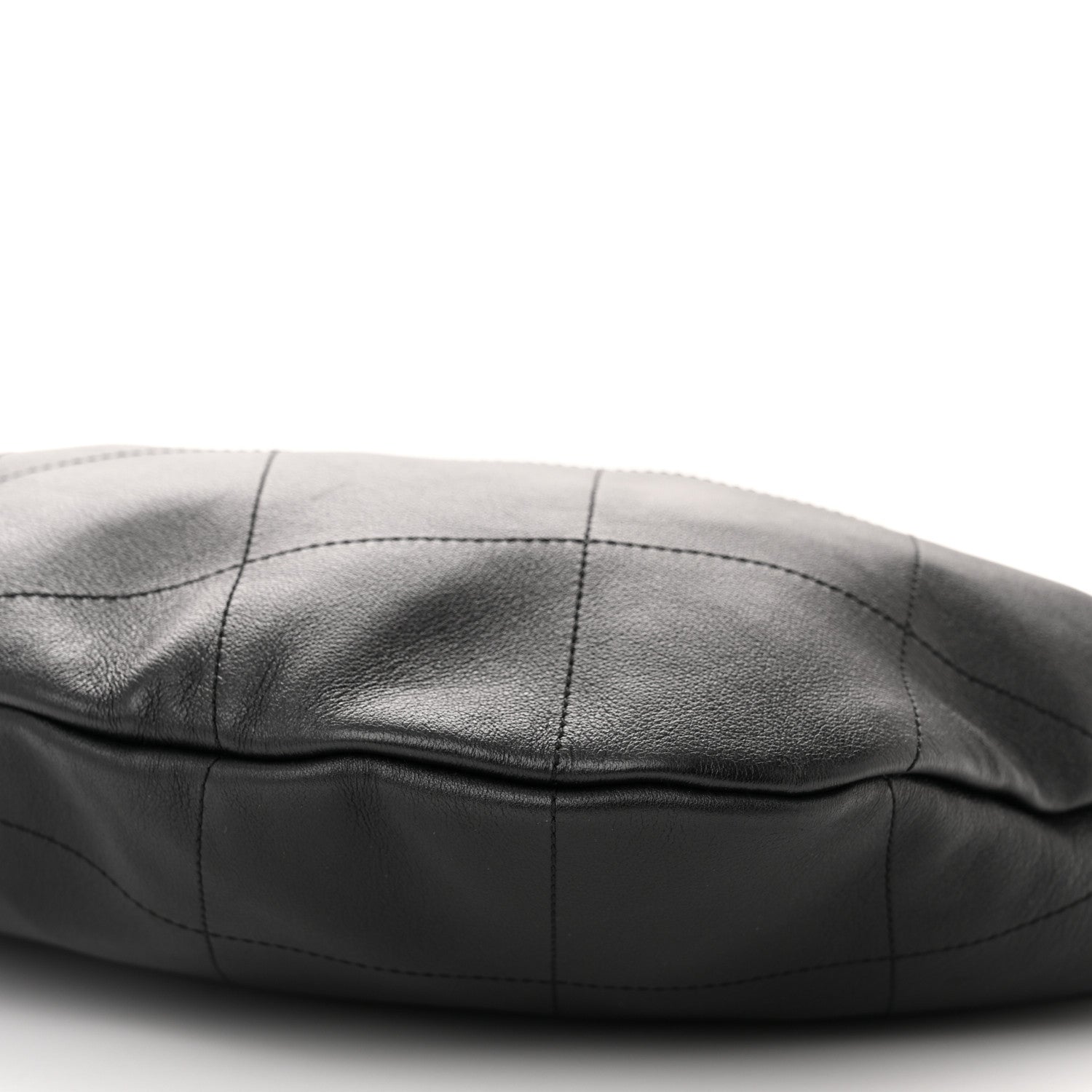 Chanel Calfskin Stitched Curved Chain Hobo Black 10 of 10