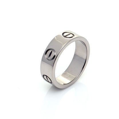 Cartier 18K White Gold 5.5mm LOVE Ring 48 4.5 5 of 5