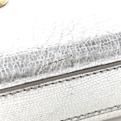 Saint Laurent Textured Metallic Calfskin Classic Monogram Cassandre Clutch Silver 9 of 9