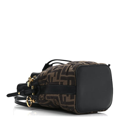 Fendi Silk Vitello King FF 1974 Quilted Mini Mon Tresor Bucket Bag Tobacco Moro 4 of 9