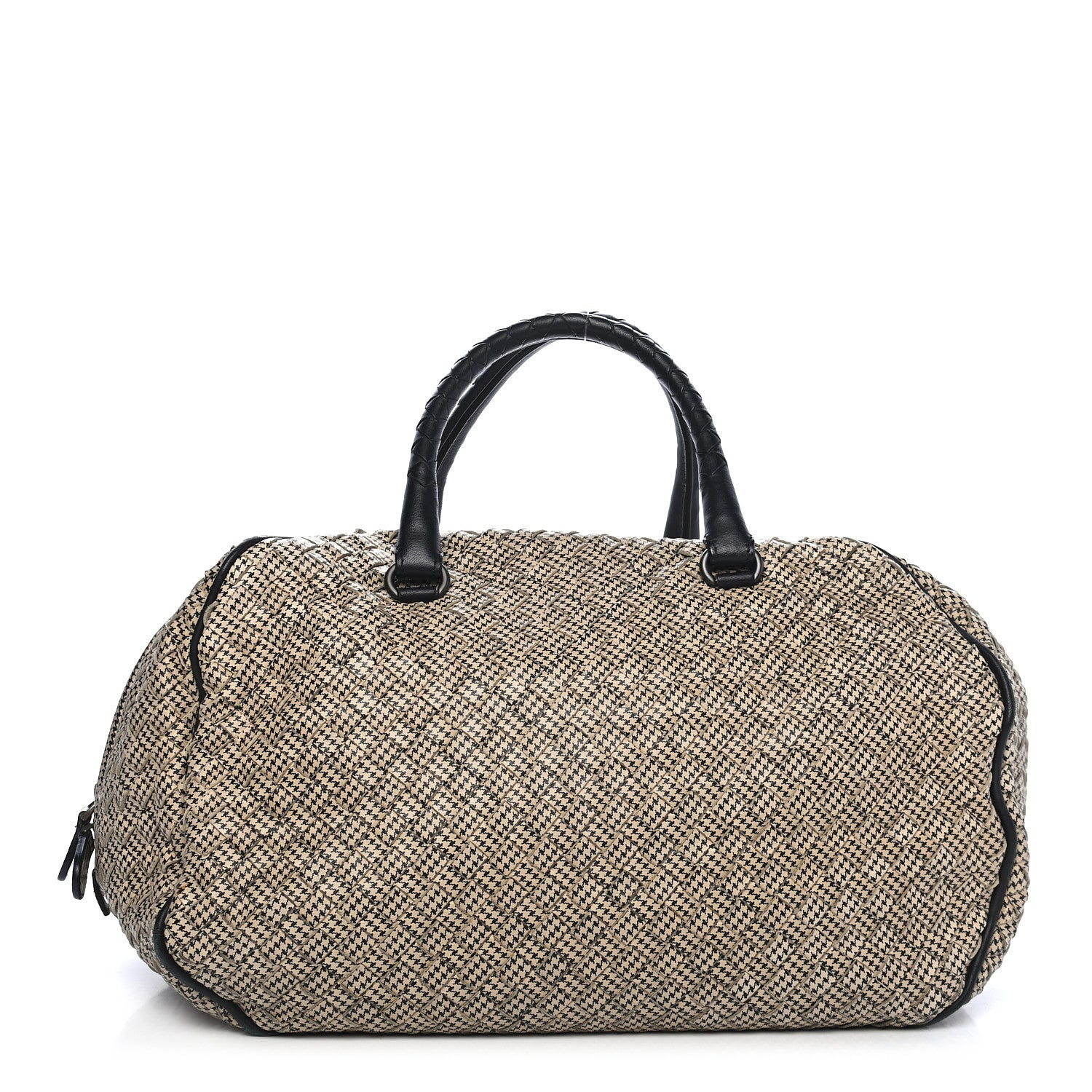 Bottega Veneta Nappa Intrecciato Satchel Black White 1 of 9