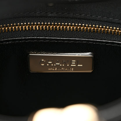 Chanel Shiny Lambskin Quilted Mini 31 Shopping Bag Black 6 of 10