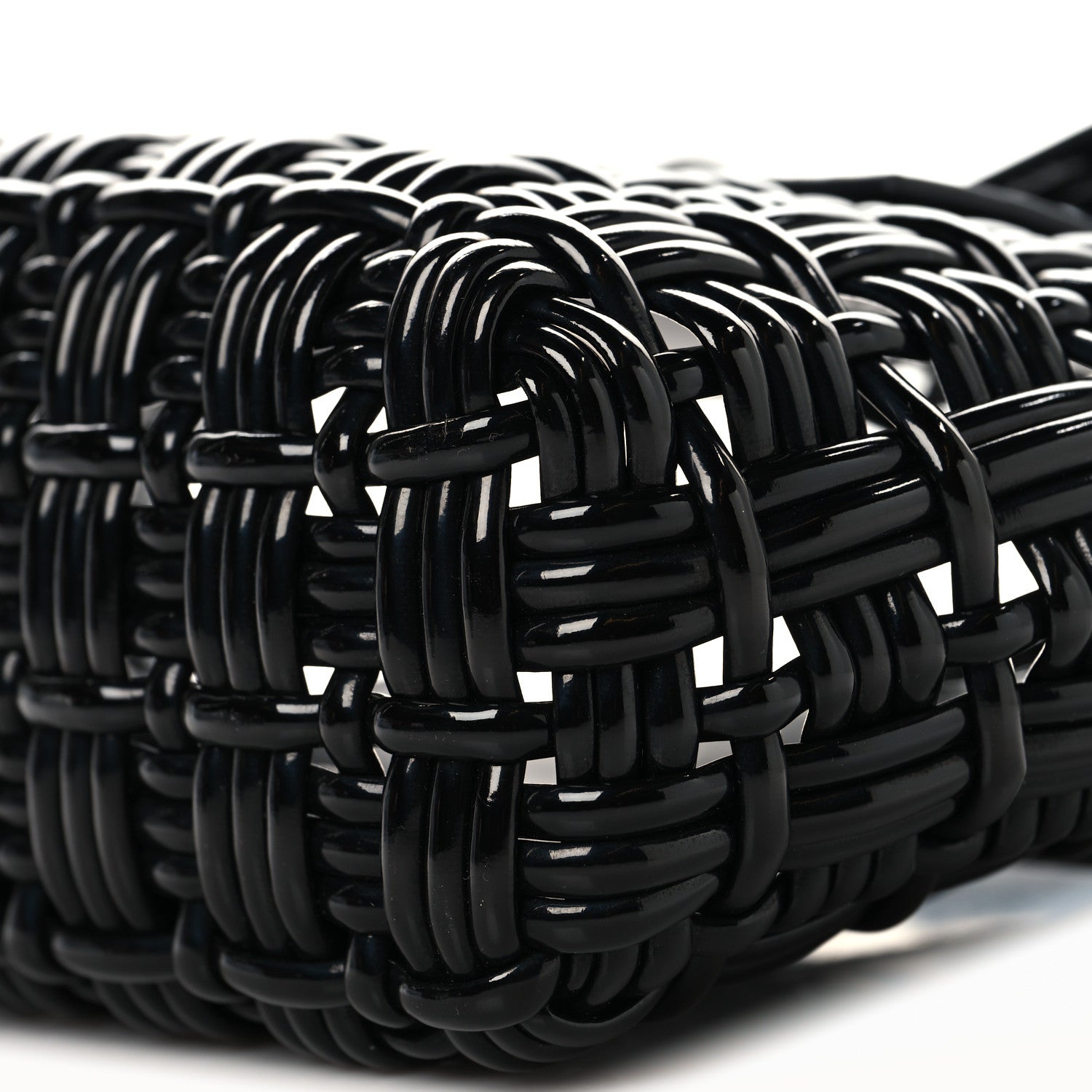 Balenciaga Faux Calfskin Braided Varnished XXS Bistro Basket Black 10 of 10