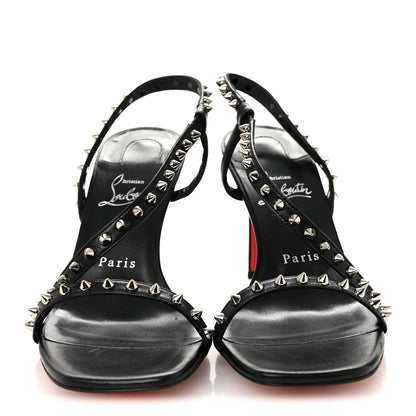 Christian Louboutin Nappa Rosa Condorapik 85 Spike Sandals 39 Black 3 of 7
