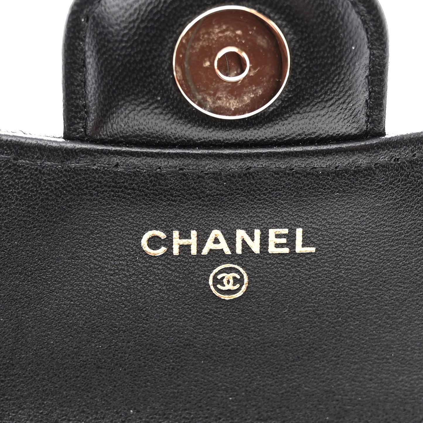 Lambskin Quilted Top Handle Flap Coin Purse With Chain Black