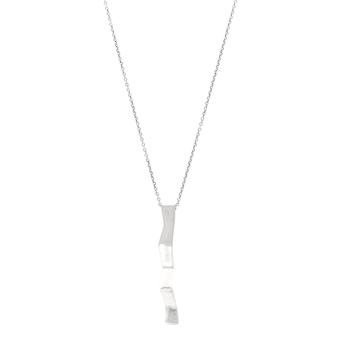 Sterling Silver Frank Gehry Orchid Drop Pendant Necklace
