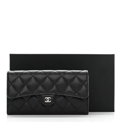 Chanel Caviar Quilted Large Gusset Flap Wallet Black 9 of 9