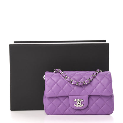 Chanel Lambskin Quilted Mini Rectangular Flap Purple 11 of 11