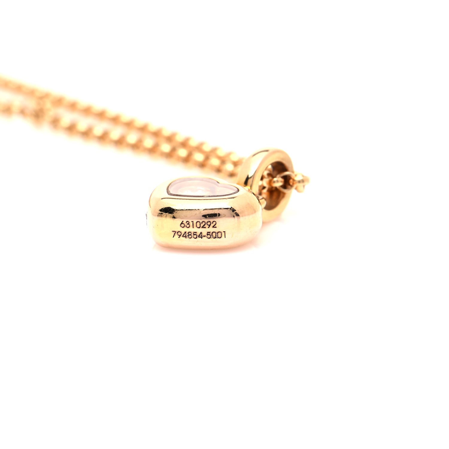 Chopard 18K Yellow Gold Diamond Happy Diamonds Icons Floating Heart Pendant Necklace 7 of 11