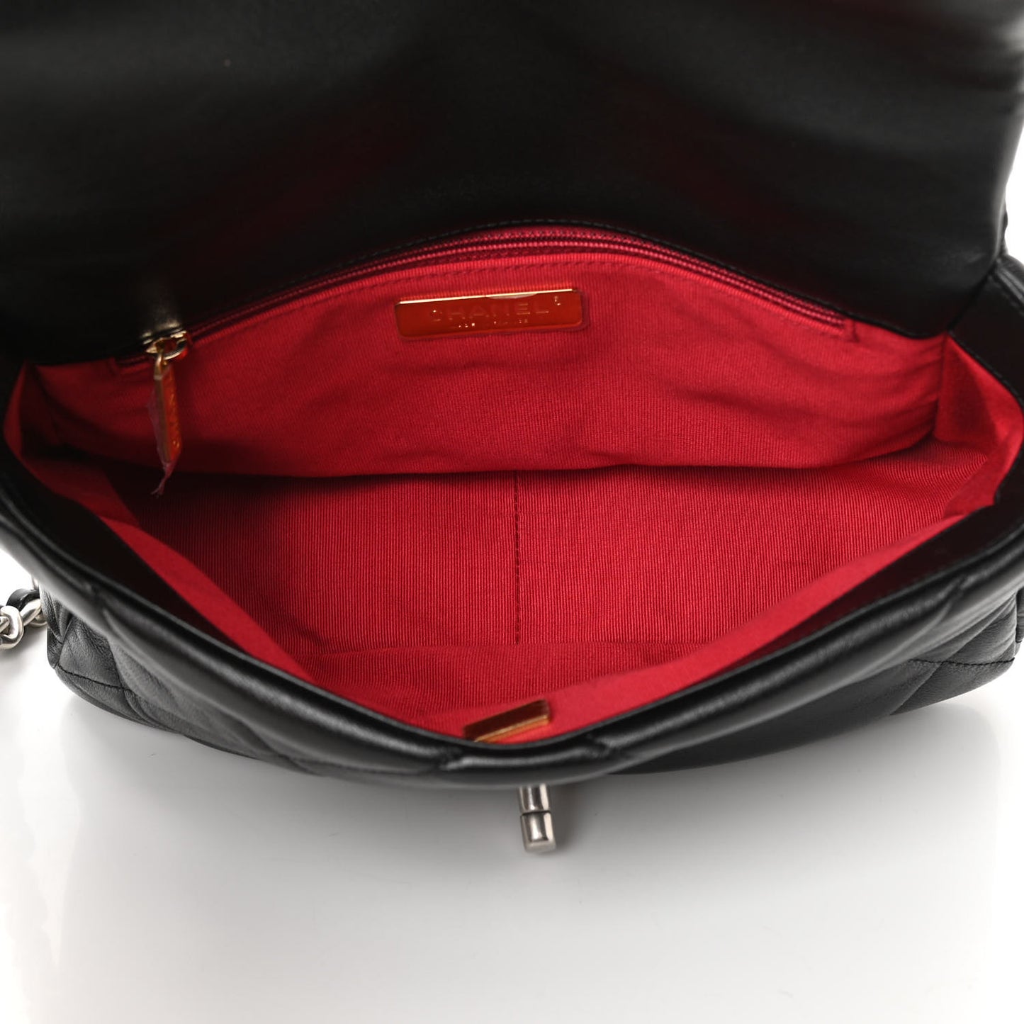 Lambskin Quilted Medium Chanel 19 Flap Black