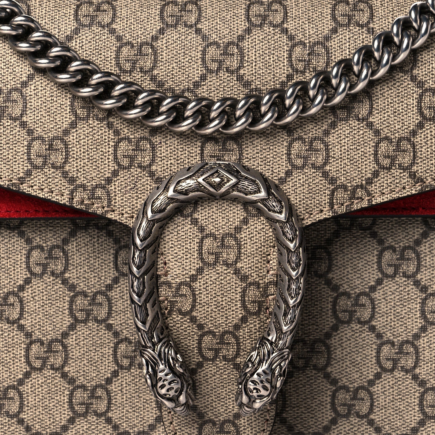 Gucci GG Supreme Monogram Small Dionysus Shoulder Bag Red 8 of 15