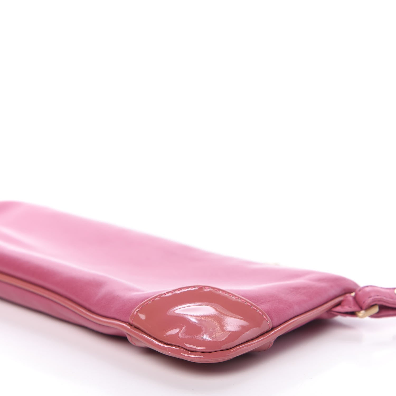 Chanel Lambskin Patent Leather Camellia Wristlet Pink 9 of 10