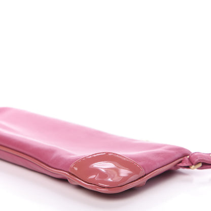 Chanel Lambskin Patent Leather Camellia Wristlet Pink 9 of 10
