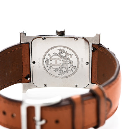 Hermes Stainless Steel Swift 30.5mm Heure H Hour Quartz Watch Orange 4 of 9