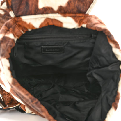Burberry Nylon Cow Print Logo Print Backpack 4 of 8