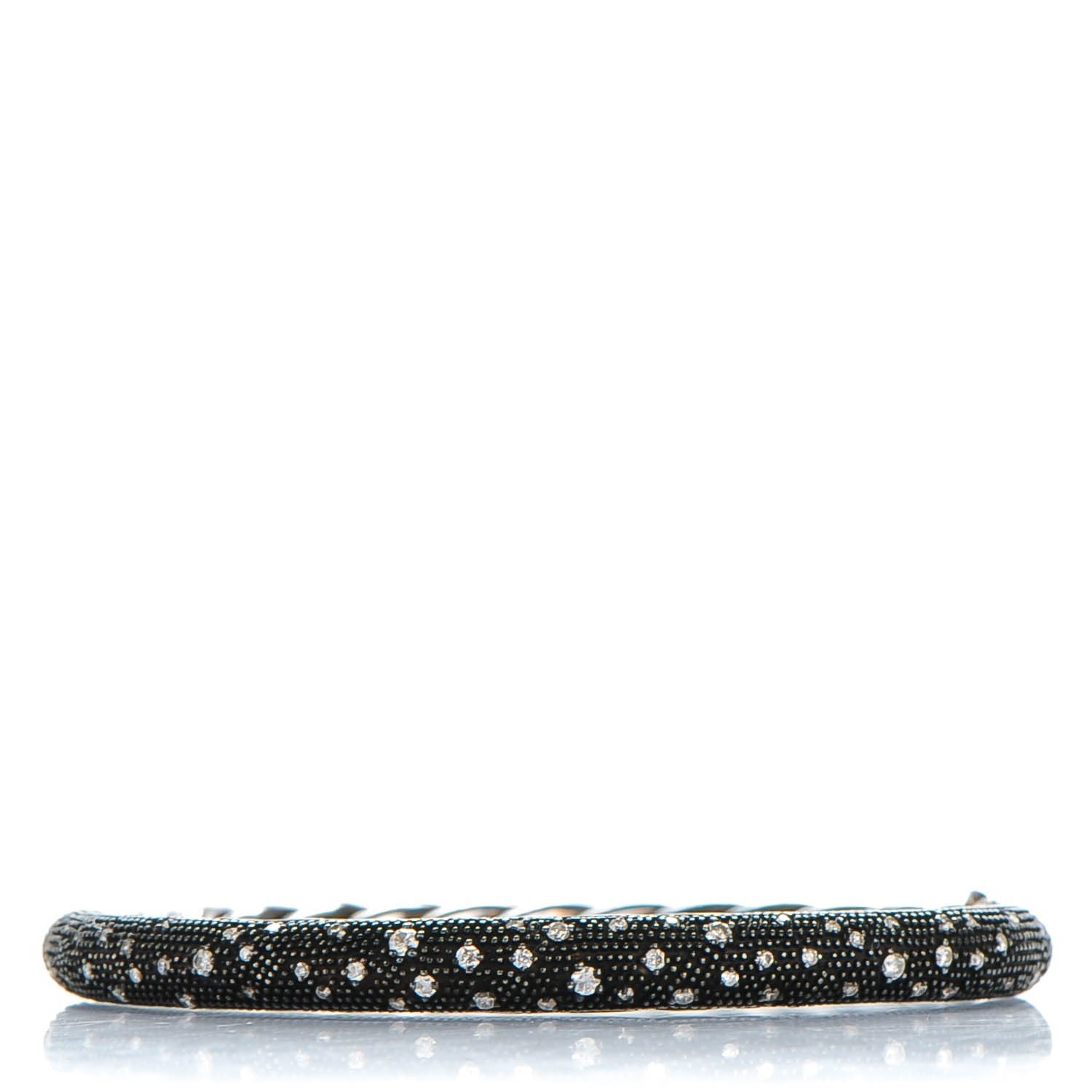 David Yurman Sterling Silver Pave Diamond 6mm Midnight Melange Bracelet 1 of 5