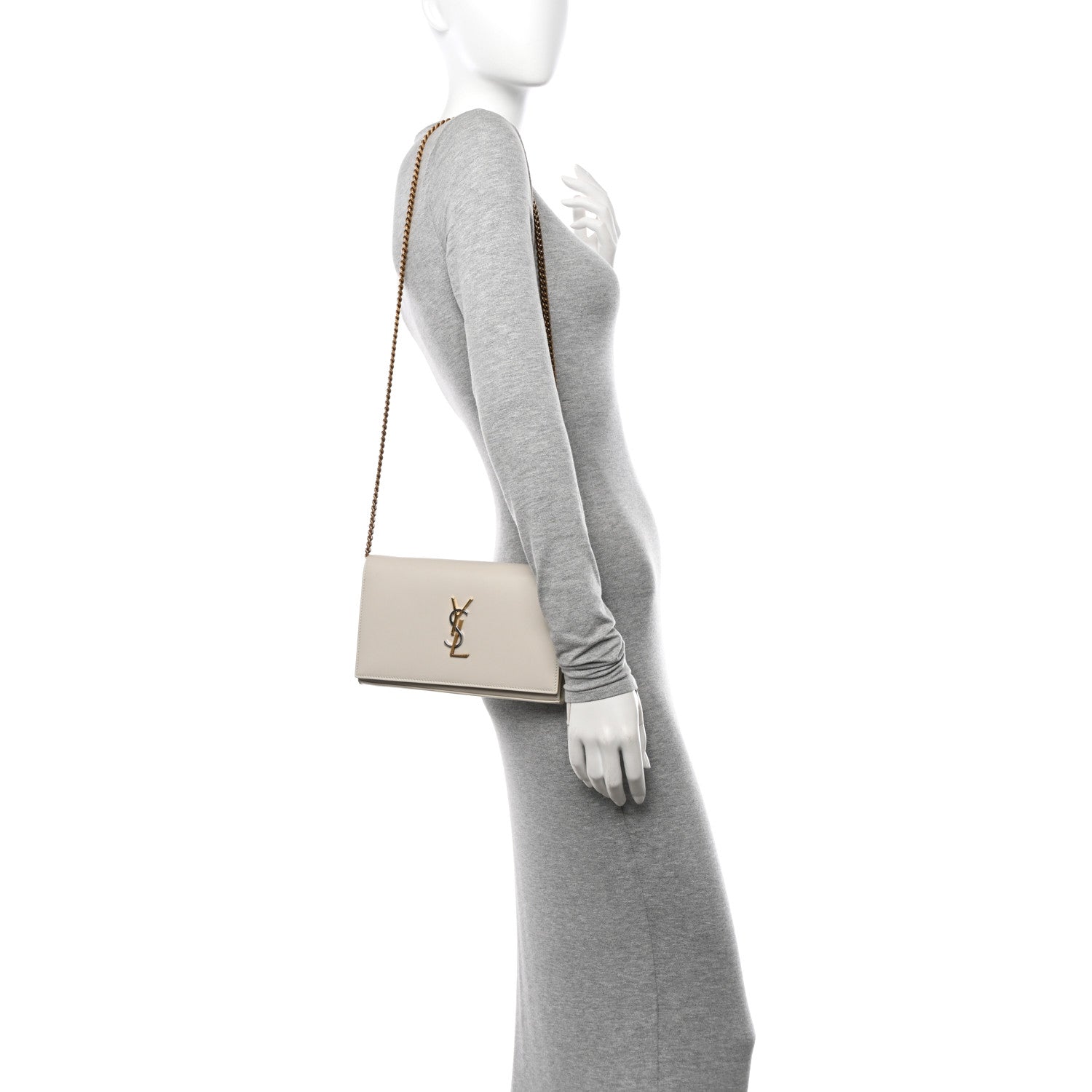 Saint Laurent Smooth Calfskin Tri-Metal Cassandre Wallet On Chain WOC 2 of 15