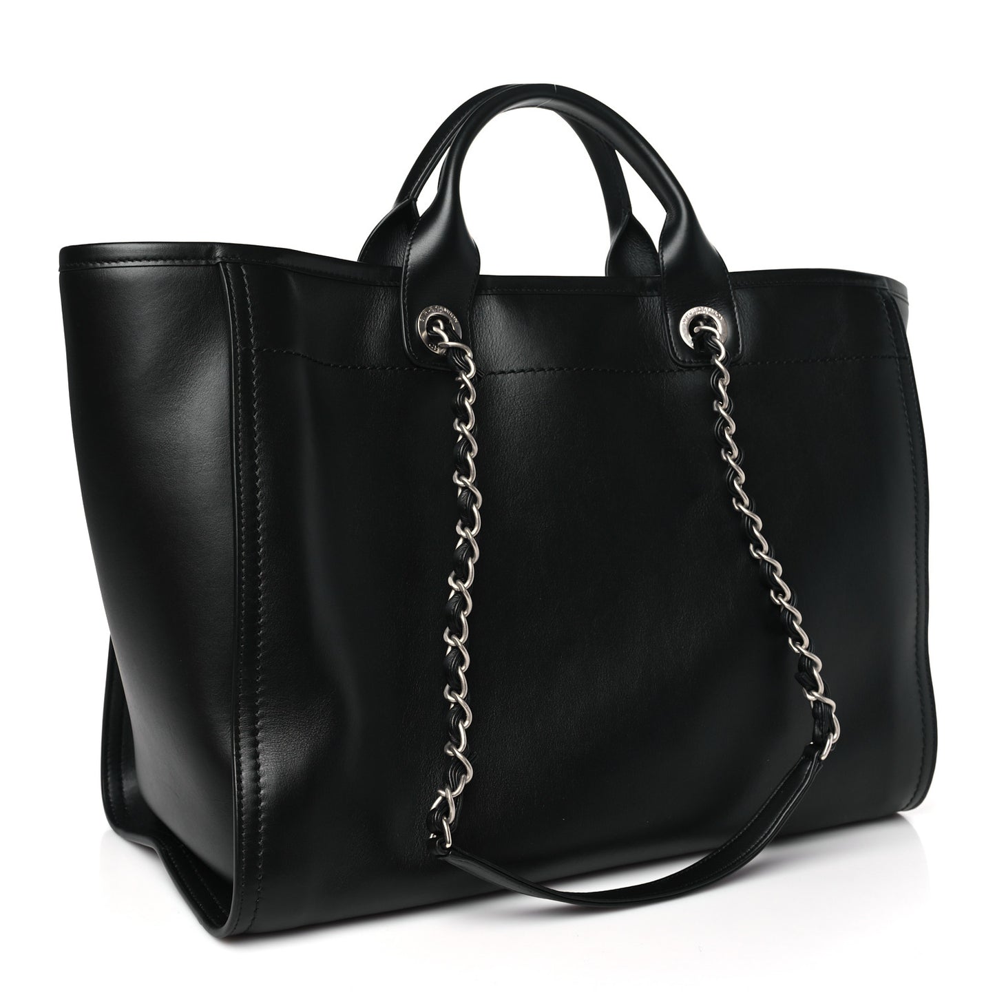 Calfskin Medium Deauville Tote Black